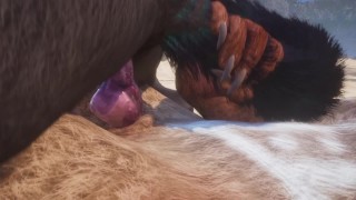 Gay Lion Wolf Fuck By The Beach And Make Lots Of Cum Furry Orgasm In